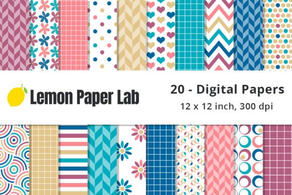 Download Sunset Geometric Digital Paper - Paper Collection