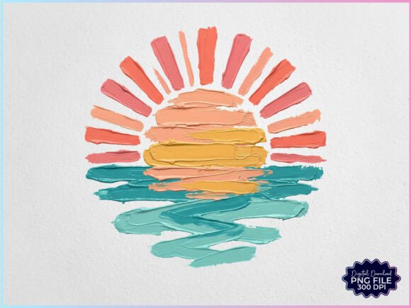Download Hand Painted Summer Sunset PNG - Hand painted Collection