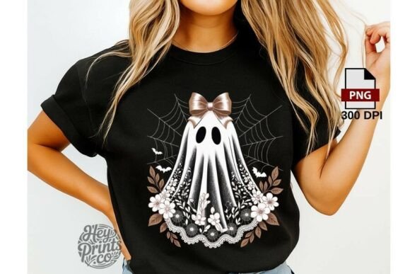 Download Boho Ghost PNG, Floral Halloween T-Shirt - Boho ghost png Collection