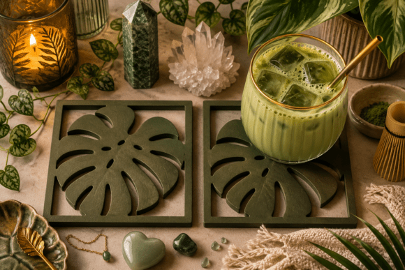 Download Hand Drawn Monstera Coaster STL 3D Print - Print Collection