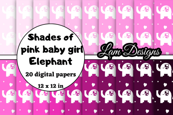 Download Shades of Pink Baby Girl Elephant Papers - Paper Collection
