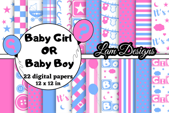 Download Baby Girl or Baby Boy Digital Papers - Premium Resources