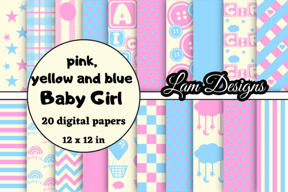 Download Pink, Yellow and Blue Baby Girl Papers - Paper Collection