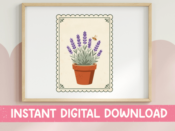 Download Lavender Potted Plant Botanical Print - Print Collection