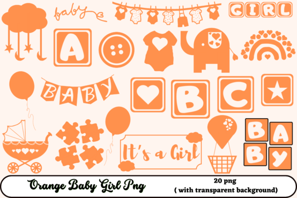 Download Orange Baby Girl Png - Premium Bundle