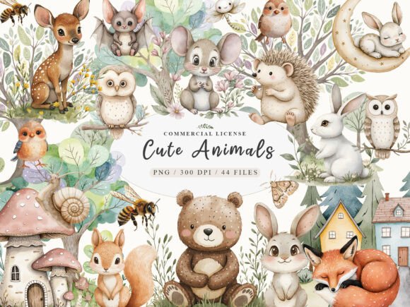 Download Adorable Cute Fairy Woodland Animals Png - Premium Resources