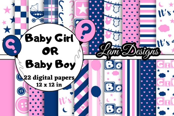 Download Baby Girl or Baby Boy Digital Papers - Premium Resources
