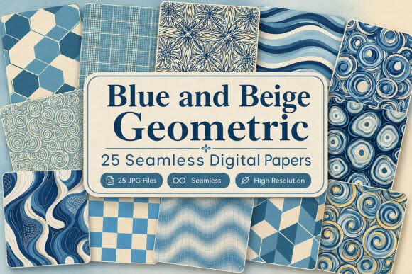 Download Blue and Beige Geometric Paper - Paper Collection