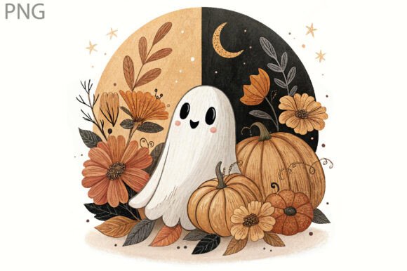 Download Halloween Fall Floral Boho Ghost Png - Boho ghost png Collection