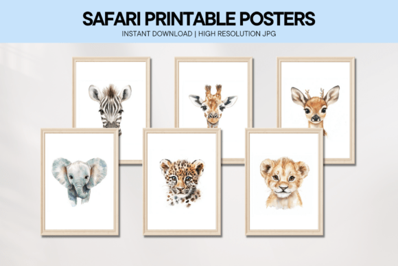 Download Safari Animals Prints Nursery Wall Art - Print Collection