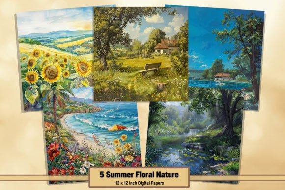 Download Summer Floral Nature Digital Papers 55 - Paper Collection
