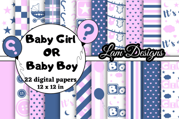 Download Baby Girl or Baby Boy Digital Papers - Paper Collection
