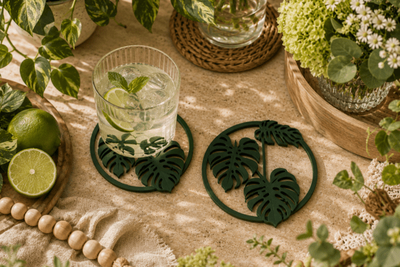 Download Monstera Coaster 3D Print STL Tropical - Print Collection